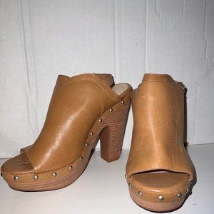 NEW! Jessica Simpson Tan "Daine" Clog- Open Back Platform Mule - 6.5